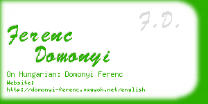 ferenc domonyi business card